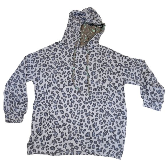 White Birch Hoodie Pullover Leopard Lightweight Sweatshirt Womens 1X New in Bag - Picture 5 of 10